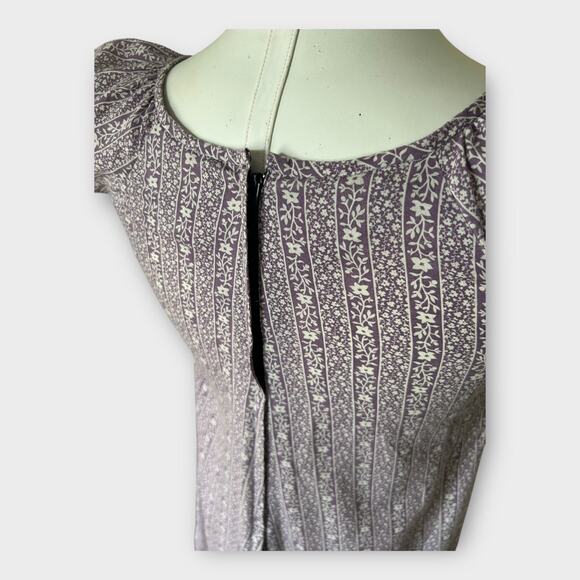 Vintage 70s Liberty House Hawaiian Purple Floral Cottagecore Boho Maxi Dress 4 - Picture 5 of 10